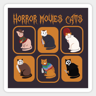 Horror movies cats - spooky vintage cards Magnet